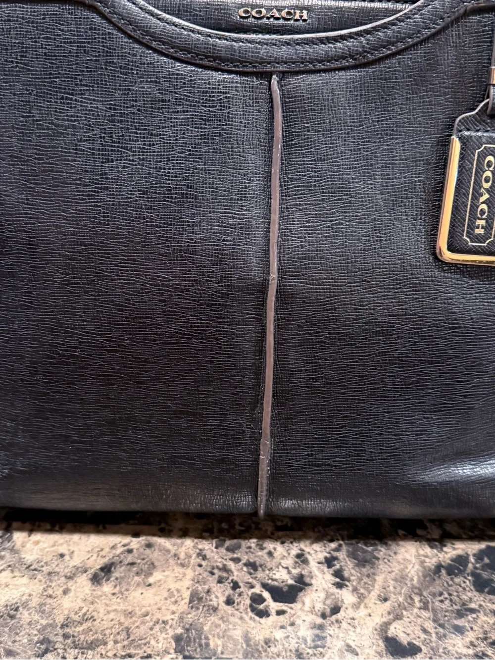 Coach Madison Caroline Black Leather Carryall Satche